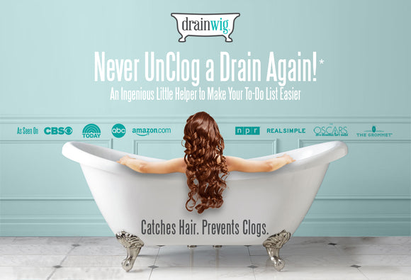 2X DRAIN WIG DrainWig Bathroom/Shower Chain Cleaner Hair Catcher Durable