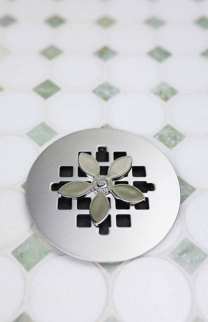 DrainWig hair catcher installed in shower drain