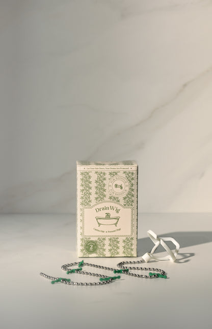 DrainWig bathtub hair catcher displayed on table