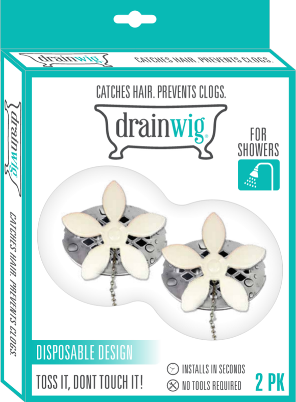 Original - DrainWig Daisy Design for Showers- 1 Year Supply (5 DrainWigs) ----------------------------------- Free Shipping Code ( C7PAGR65G4ZC ) at Checkout